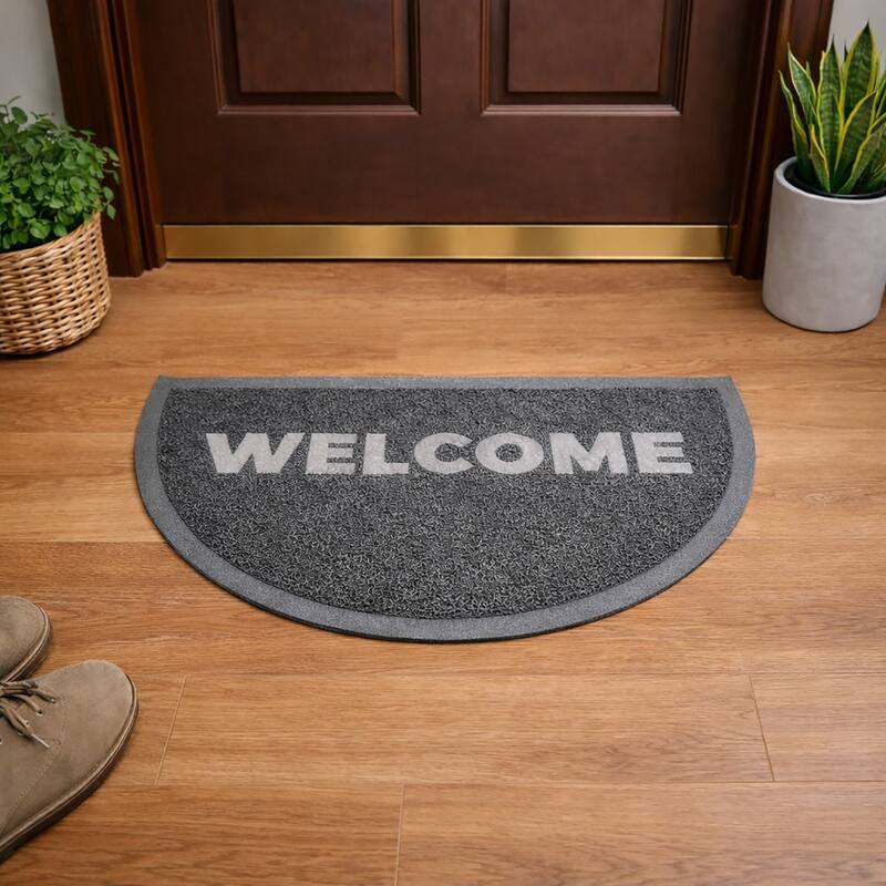 Outdoor Door Mat Semi Circle Scraper Recycled PVC Non-Slip Backing