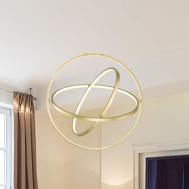 24 Inch Modern LED Globe Orb Chandelier Pendent Light