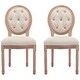 preview thumbnail 18 of 38, 2pc Oval Side Chairs with Round Hollow Back & Solid Wood Legs