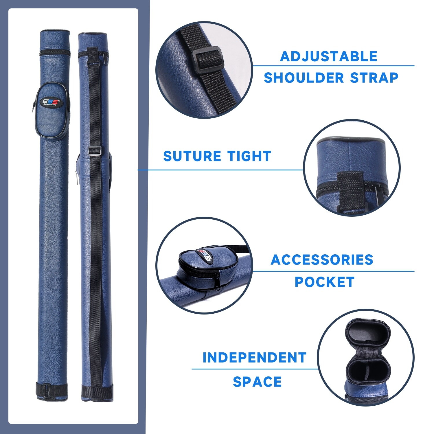 GSE 3x4 Soft Pool Cue Case Billiard Pool Cue Stick Carrying Bag - Holds 3  Butts and 4 Shafts (Several Colors Available)