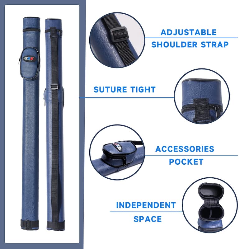 GSE™ 1x1 Hard Billiard Pool Cue Stick Carrying Case, Billiard Cue Case Holds 1 Butts/1 Shafts (5 Colors)