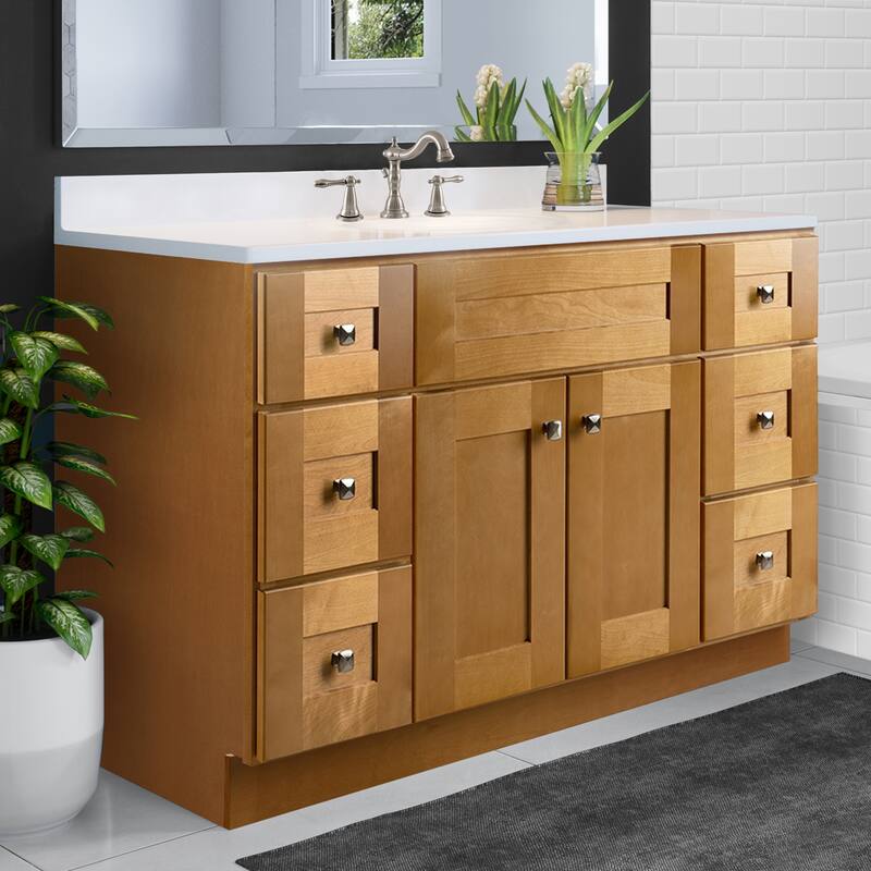 Brookings 49 Inch Fully Assembled Bath Vanity with Widespread Top - Birch