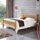 preview thumbnail 13 of 16, Farmhouse Log Bed Frame - Queen Size Rustic Pine Wood Construction