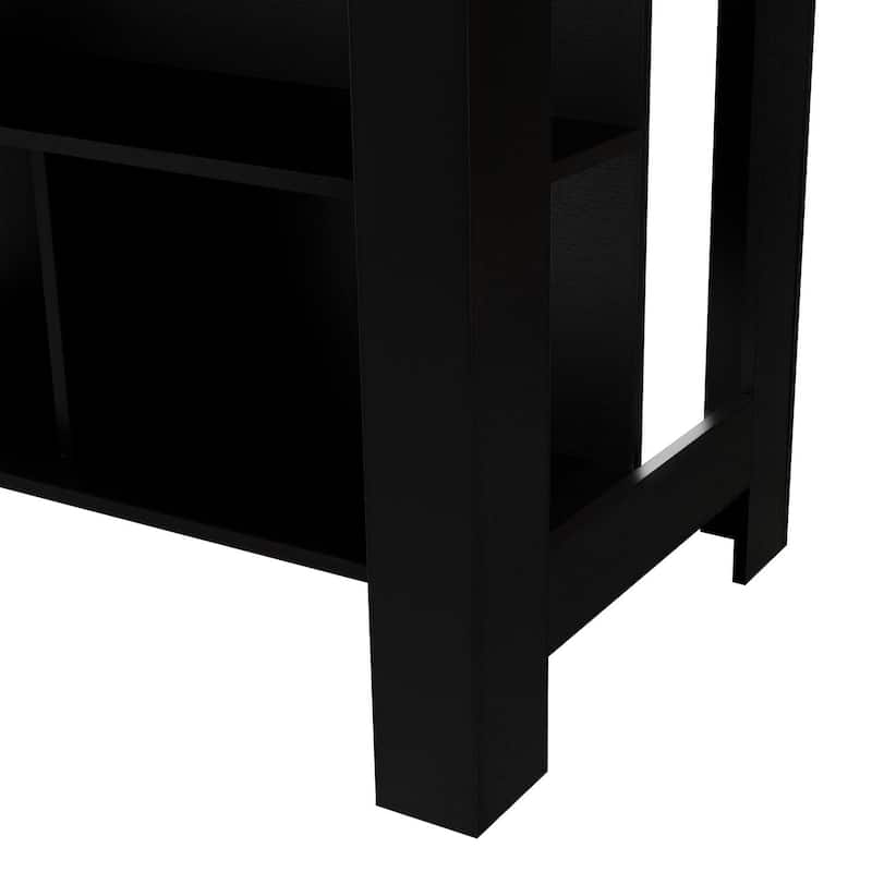 TUHOME Cala 3-Shelf Wooden Casual Kitchen Island
