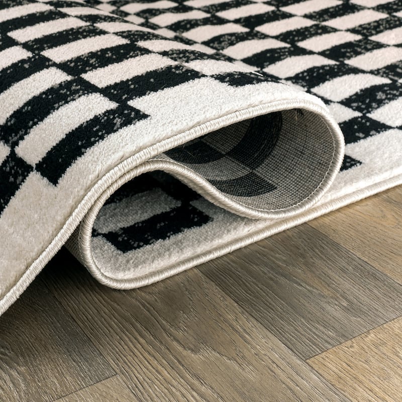 Distressed Abstract Area Rug