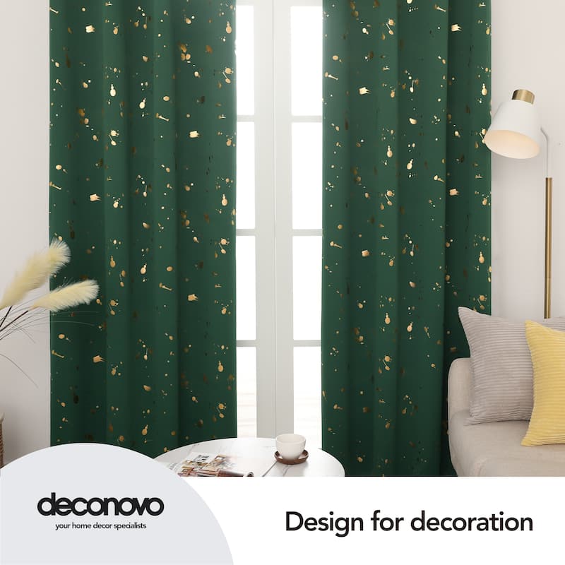 Deconovo Gold Spot Curtain Panel Pair (2 Panel)
