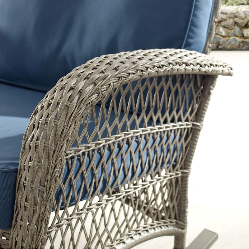 Corvus Salerno Outdoor Handwoven Resin Wicker Rocking Chair