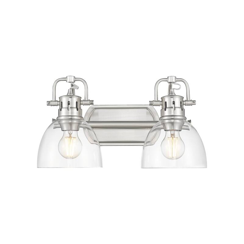 Yep by Golden Lighting Duncan 2-light Vanity in Pewter and Clear Glass