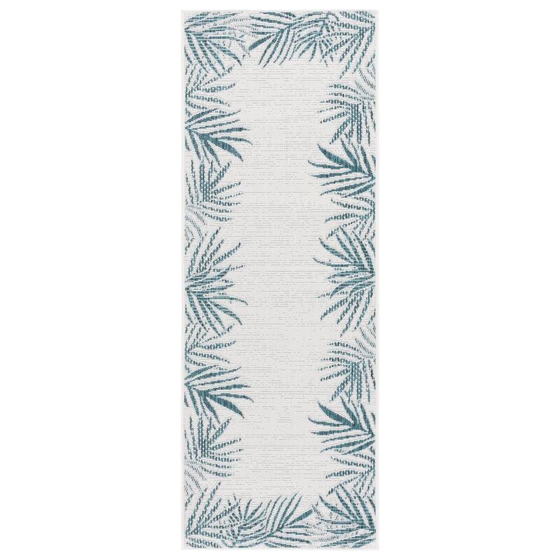 SAFAVIEH Beach House Saturnina Transitional Rug - 2'2" x 10' Runner - Blue/Ivory