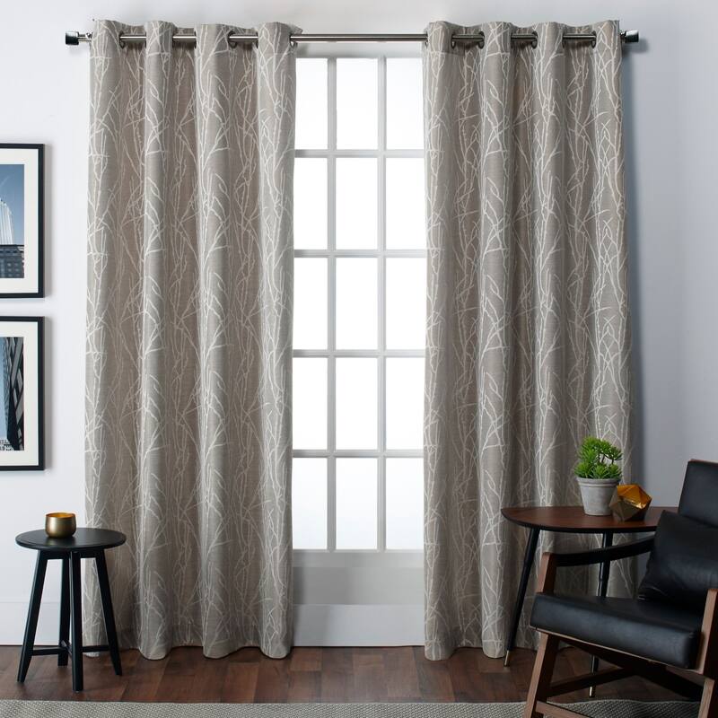 ATI Home Finesse Branch Print Grommet Top Curtain Panel Pair