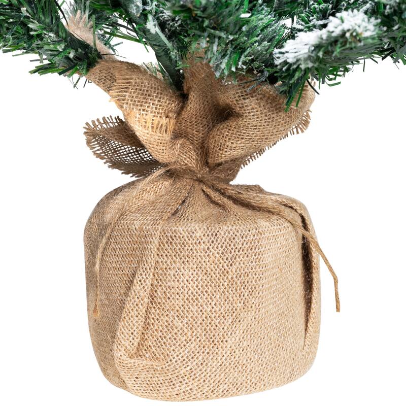 Frosted Pine Artificial Christmas Tree in Burlap Base - 3.5' - Unlit - 3.5 Foot