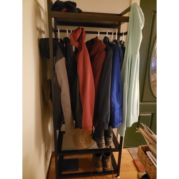 Industrial Small Clothes rack with shelves,freestanding closet organizer,27''  W X69'' H - On Sale - Bed Bath & Beyond - 34132465