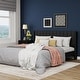 preview thumbnail 65 of 88, AUFANK Upholstered Platform Bed Frame with Headboard Wooden Slats Support Black - King