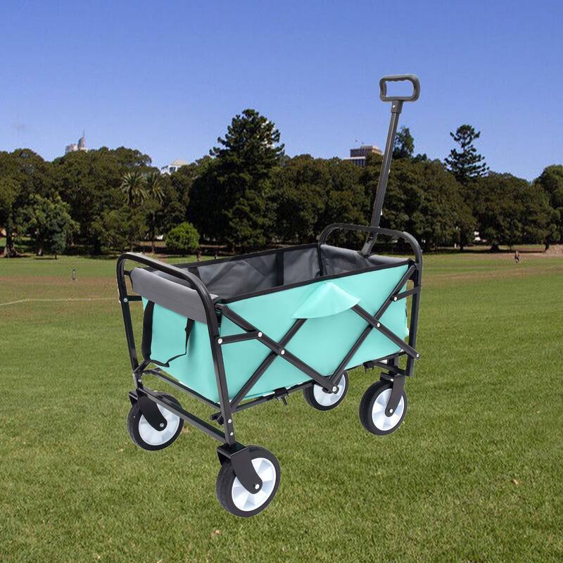 2.1 cu ft. Steel Foldable Wagon Cart - Blue/Grey