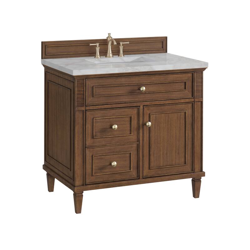 James Martin Vanities Lorelai 36" Single Vanity, Mid-Century Walnut