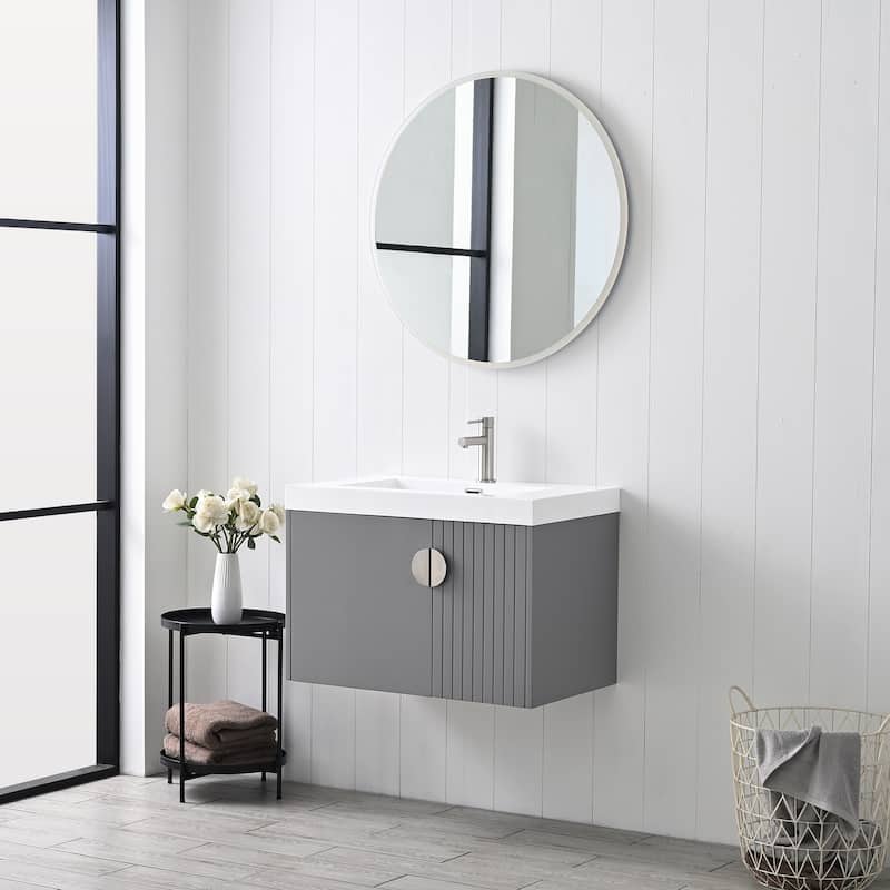 Floating Bathroom Vanity with Sink, Wood Bathroom Vanity Cabinet