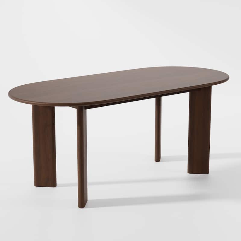 Solid Wood Farmhouse Dining Table Oval Wood Top for Modern Dining Rooms & Family Gatherings