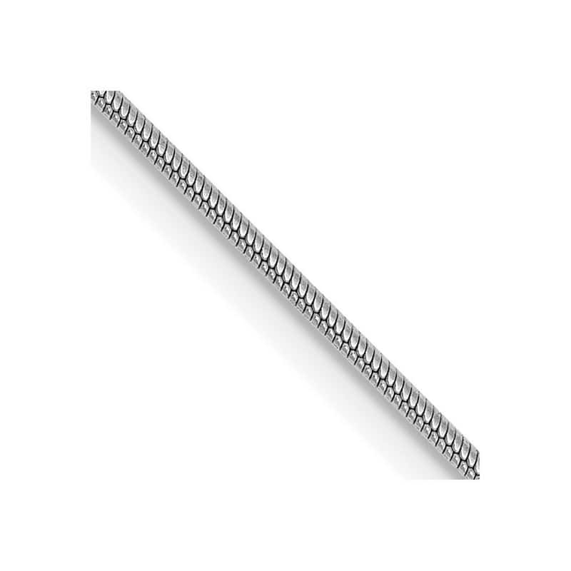 Curata 10k White Gold 0.9mm Round Snake Chain Necklace (Lobster) Options: 16 18 20 24