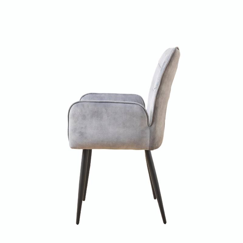 Velvet Dining Chairs (Set of 2) - Stain-Resistant, Iron Frame