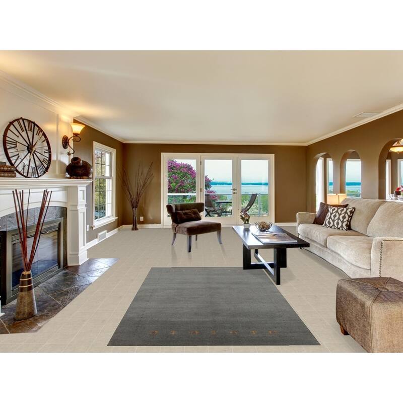 Tribal Gray Gabbeh Indian Area Rug Handmade Wool Carpet - 4'9" x 7'10"