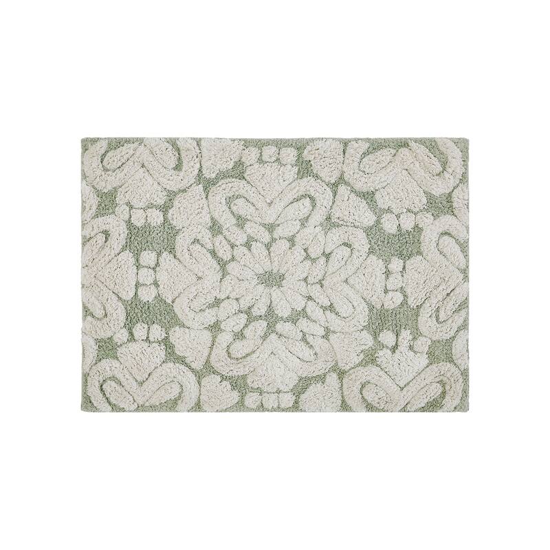 Better Trends 100% Cotton Soft & Super Absorbent Bathroom Rugs - Medallion Collection Non-Skid Latex Machine Washable Bath Mats