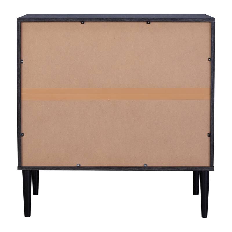 Ethan 2 Fluted Glass Door Compact Sideboard Buffet with Shelves