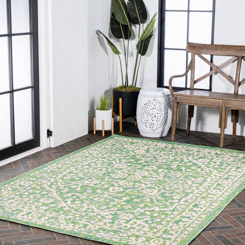 JONATHAN Y Medallion Textured Weave Indoor/Outdoor Area Rug
