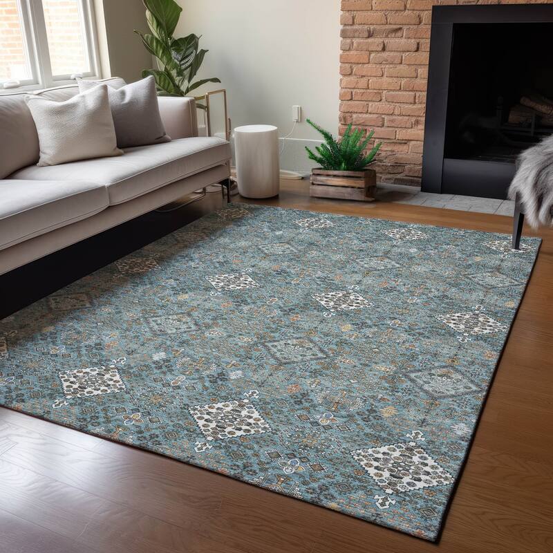 Machine Washable Indoor/ Outdoor Global Bidunga Chantille Rug