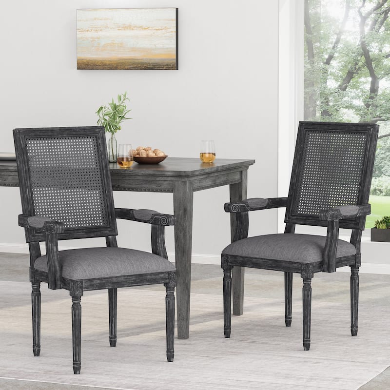 Kitchen Side Chairs, Queen Anne Dining Chairs, Vintage Weathered Finish Kitchen Side Dining Chairs with Rubberwood Frame