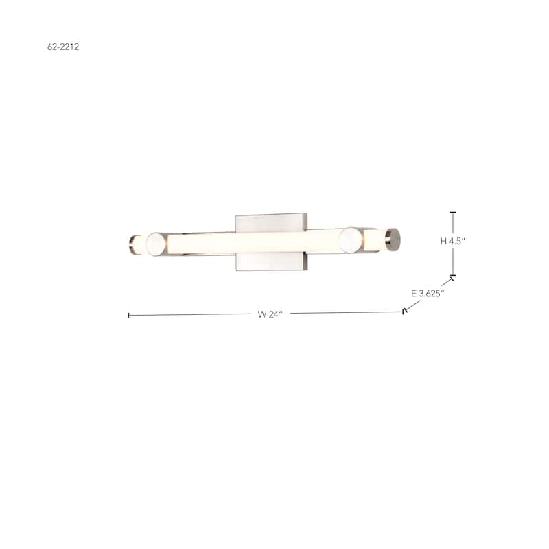 Bowman 24 Inch LED Vanity Brushed Nickel Acrylic Lens - Brushed Nickel