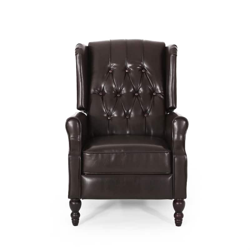 Walter Brown Bonded Leather Recliner Club Chair by Christopher Knight Home - Brown