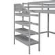 preview thumbnail 16 of 32, Transitional Style Multifunctional Wood Loft Bed Frame with Storage Wardrobe and Staircase,Full