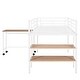 preview thumbnail 9 of 28, Metal Twin Loft Bed with Movable Table & Storage Racks