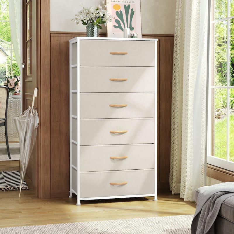 6 Drawers Vertical Dresser Storage Tower Cabinet Organizer Unit for Bedroom