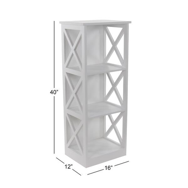 Black or White Wooden 4 Shelves Shelving Unit - Bed Bath & Beyond ...