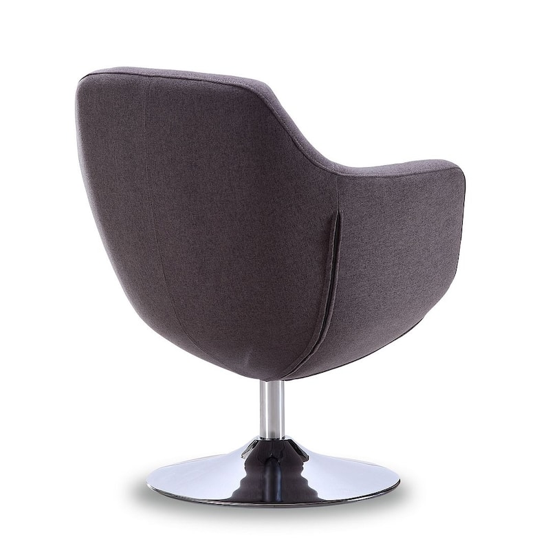 Manhattan Comfort Caisson Polished Chrome Faux Leather Swivel Accent Chair (Set of 2)