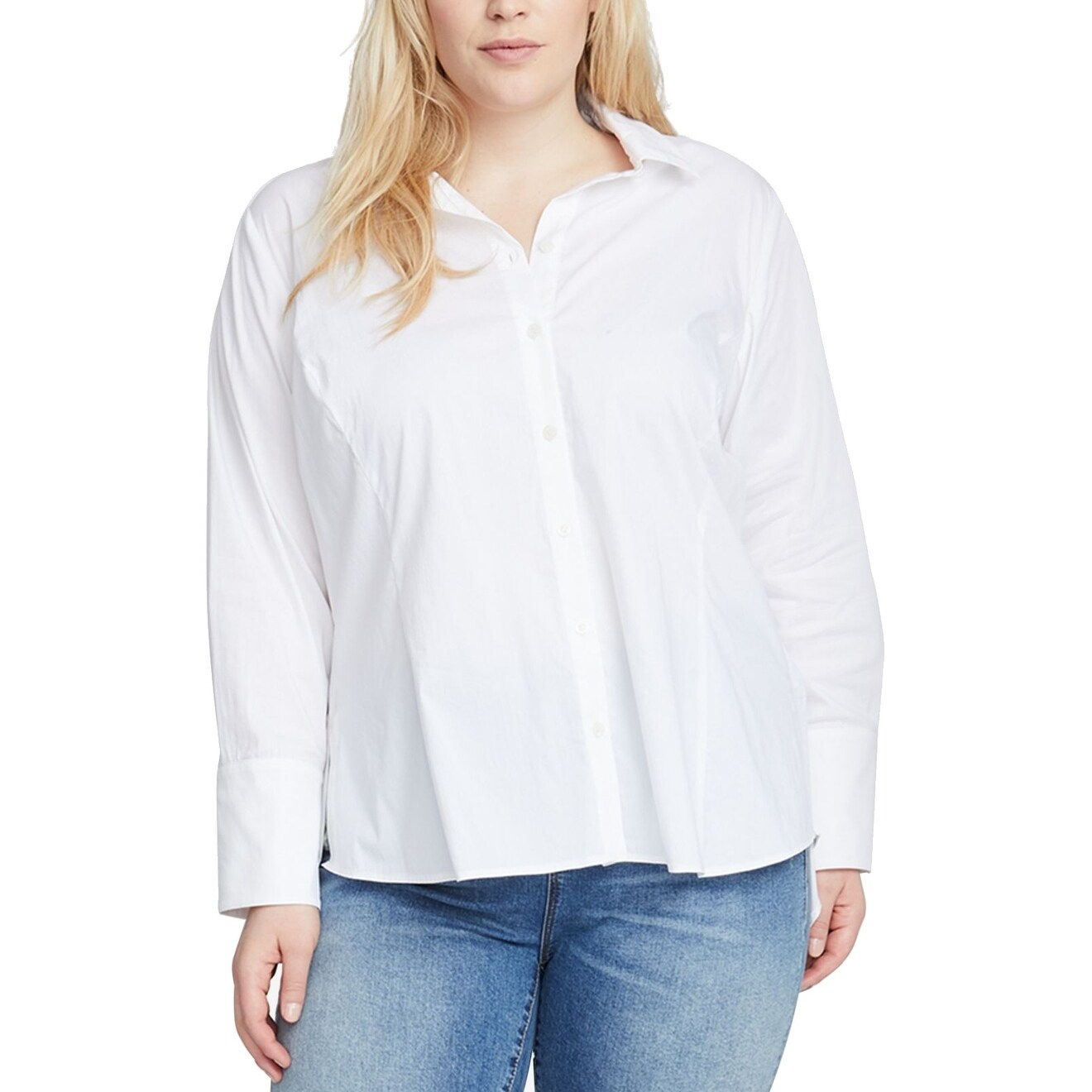 plus white button down shirt