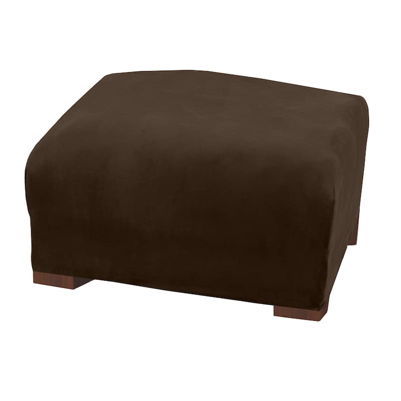 Premium Stretch Velvet-Plush Ottoman Slipcover