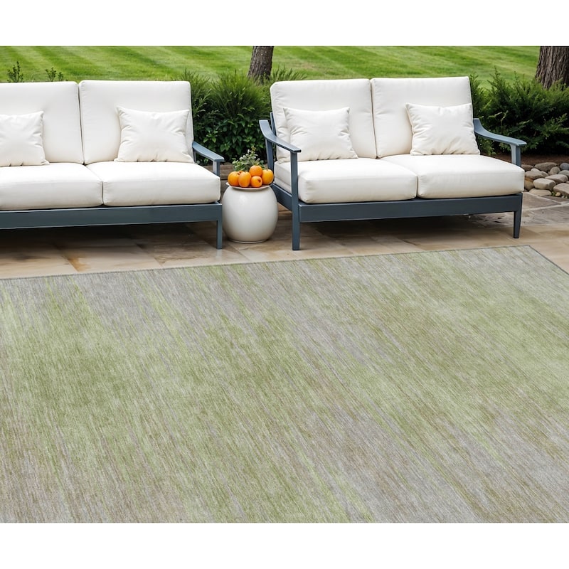 HomeRoots Abstract Transitional Rectangle Outdoor Rug - 9' X 12'