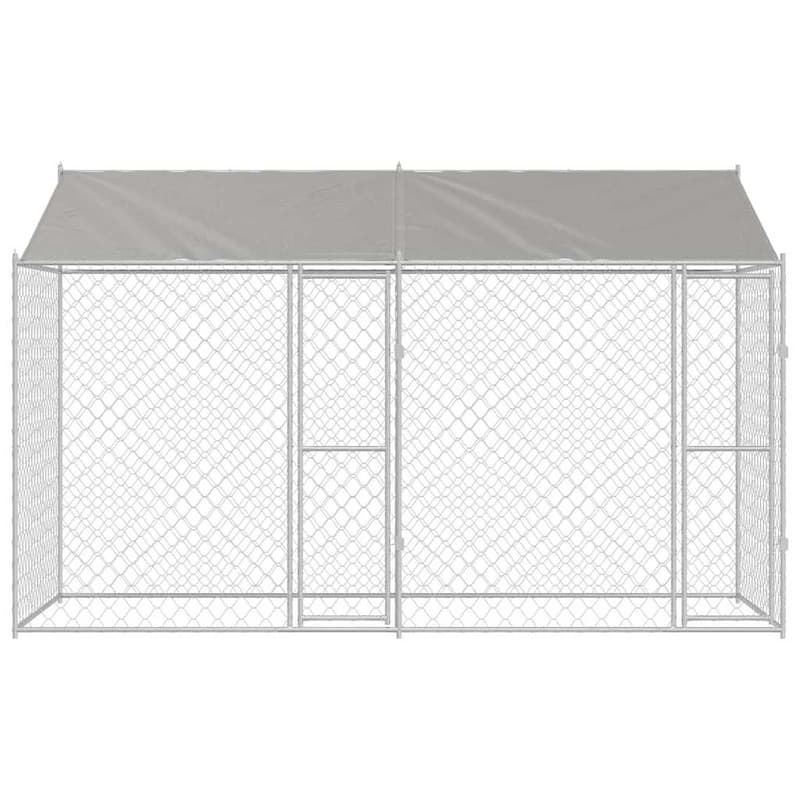Dog Cage Silver 400/600/800 x 200 x 256 cm Galvanised Steel