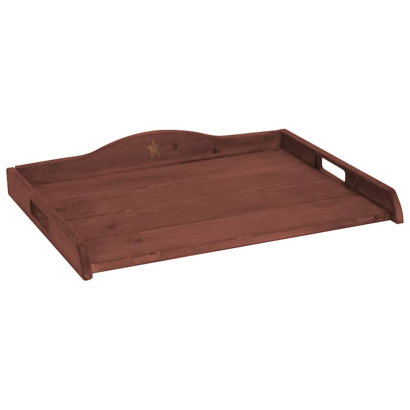 Handcrafted Amish Pine Stove Top Tray - Burgundy