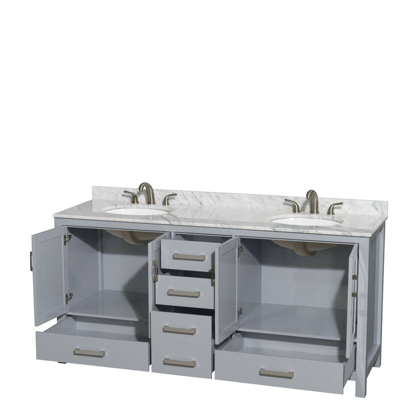 Wyndham Collection Sheffield Double Vanity Set