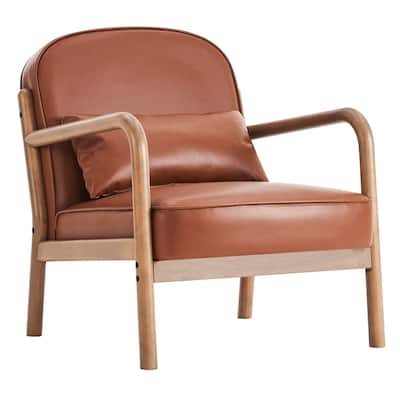 Mid-Century Modern Upholstered & Solid Wood Accent Chair