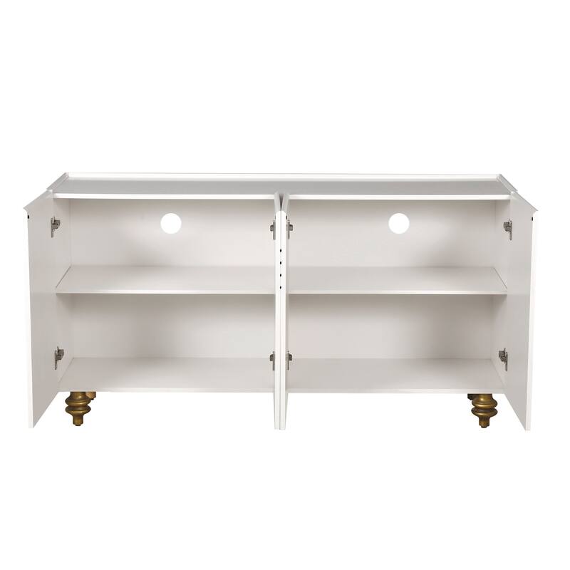 Modern Sideboard Buffet with Storage, 60" 4 Doors Storage Cabinet with Adjustable Shelves for Kitchen, Dining Room, Living Room