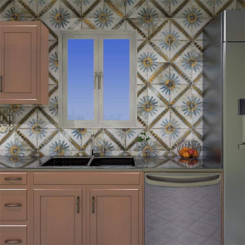 Merola Tile Kings Marrakech Blue 17-5/8" x 17-5/8" Ceramic Floor and Wall Tile