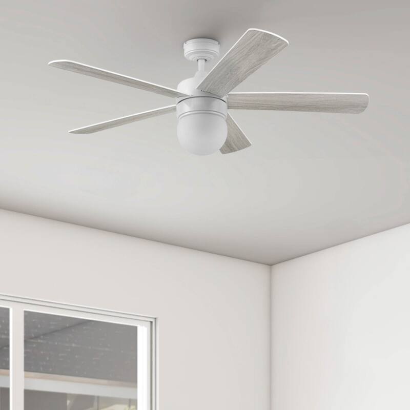 52" Prominence Home Ardrey Kell Modern Indoor LED Ceiling Fan with Light, Remote Control, Dual Mounting, Dual Finish Blades