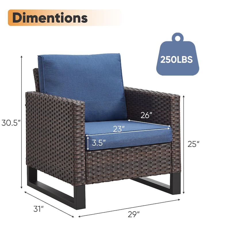 Gymojoy Outdoor PE Rattan Wicker Chairs