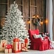 preview thumbnail 13 of 53, 6ft or 7ft Artificial Snow Flocked Christmas Tree with Metal Stable Stand Base for Indoor and Outdoor Holiday Decoration