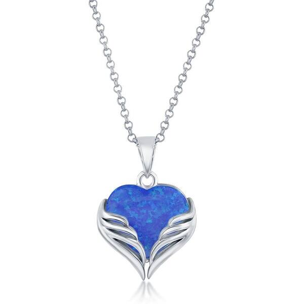 Ladies Necklace Angel Wings with Love Heart Pendant with Cubic Zirconia Stone Ladies Necklace Angel Wings with Love Heart Pendant with Cubic Zirconia Stone