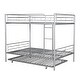preview thumbnail 27 of 25, Industrial Modern Full Over Full Metal Bunk Bed with Trundle, Black